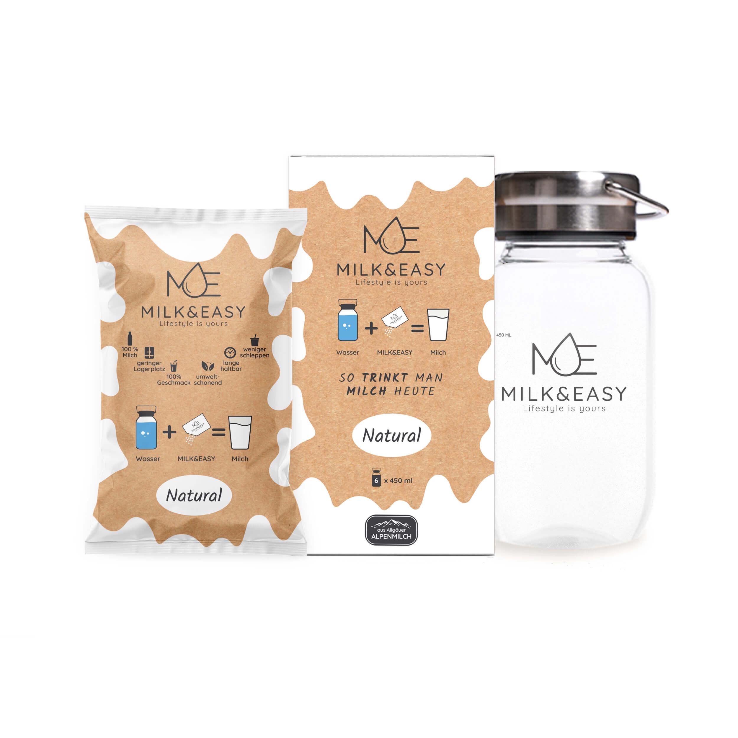 Starter Set Milk&Easy - mit Milchflasche: Natural Box